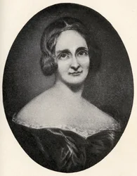 Mary Wollstonecraft Shelley (1797-1851) ilustracja z „Małych podróży do domów sławnych kobiet”, opublikowana w 1897 r.