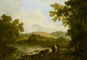 Cyceron i jego dwaj przyjaciele, Atticus i Quintus, w swojej willi w Arpinum, 1769-1770