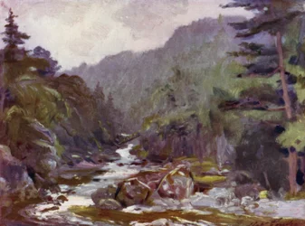 Most Górniczy na rzece Llugwy (kolor lito)