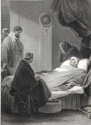 Śmierć kardynała Wolsey, grawerowane przez AH Payne (lito)