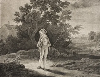 Siedem wieków człowieka, druga epoka, akt II, scena VII, z „Jak ci się podoba”, z The Boydell Shakespeare Gallery, wydana pod koniec XIX wieku (lito)