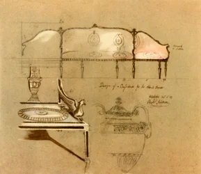 Projekt sofy, 1777, 1946.