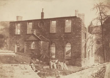 Kaplica Lady Glenorchy podczas rozbiórki, w miejscu stacji Waverley, ok. 1846 (zdjęcie)