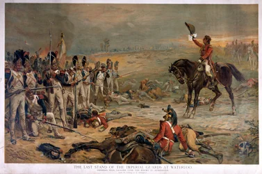 Ostatni bastion gwardii cesarskiej pod Waterloo w 1815 r. (chromolit)