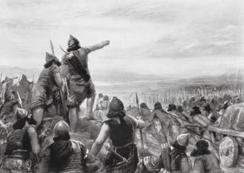 Najazd Szamszi-Adada III na brzeg "Wielkiego Morza" (litografia)