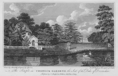 Świątynia w Chiswick Gardens siedziba księcia Devonshire (rycina)