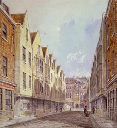 Widok na Great Winchester Street z widocznym w oddali Winchester Place, Londyn, 1839.