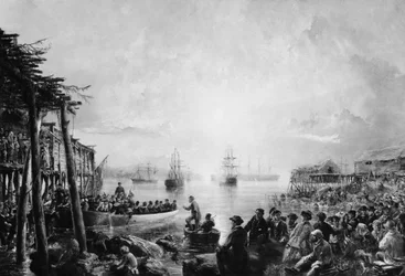 Lądowanie w Nowej Fundlandii, ca. 1866.