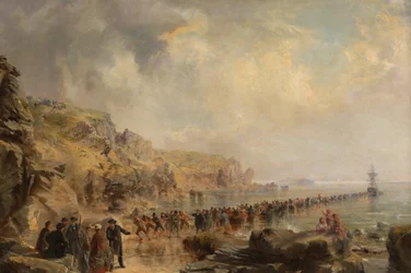 Lądowanie przy brzegu Kabla Atlantyckiego, 1866.