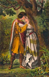 Pośmiertne. Moja królowa! Moja pani! O pani nie płacz więcej. Cymbelina: Akt I, Scena I, c1875