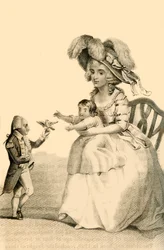 Hrabia Józef Boruwlaski, słynny polski karzeł, 1822.