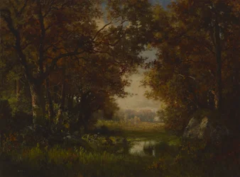 Scena w lesie Fontainebleau
