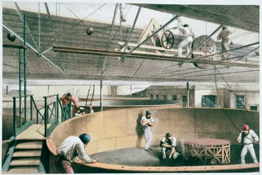 Produkcja transatlantyckiego kabla telegraficznego, c1865 1866