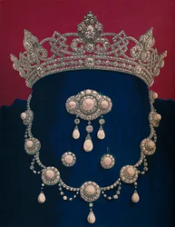 Parure of Diamonds and Pearls - Dar JKW Księcia Walii, 1863.