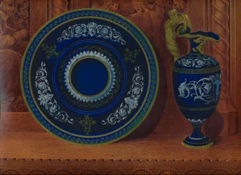 Porcelanowy dzban i płaskowyż, 1863.
