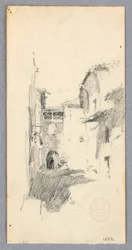 Rysunek, scena uliczna, 1882