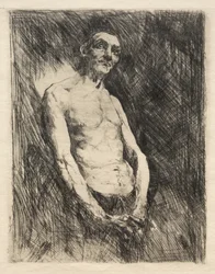 Półnaga postać mężczyzny, lata 1800.
