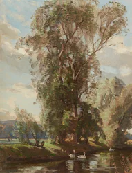 On the Knows Mill Lade, Prestonkirk (olej na płótnie)