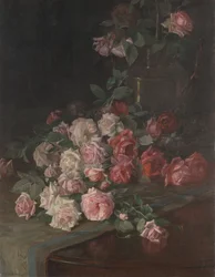 Róże i mahoń, ok. 1900 (olej na desce)