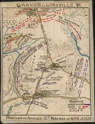 Chancellorsville, Va. Pozycje wojsk 3 maja 1863 r. od 8 rano do 5:1-2 po południu LOC gvhs01.vhs00136