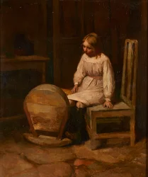 Kołysanie kołyski (olej na płótnie)
