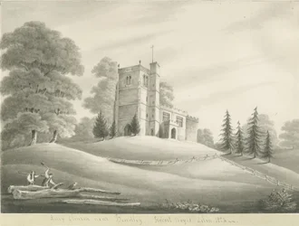 Kościół w Arley: rysunek w sepii, 1824
