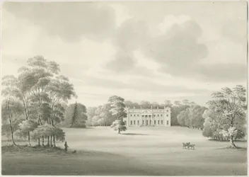 Chillington Hall: rysunek w sepii