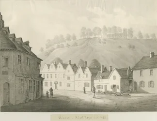 Kinver Town: rysunek w sepii, 1836