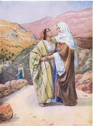 Rut i Noemi, z The Bible Picture Book wydanej przez Thomasa Nelsona, ok. 1950