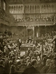 Meina Gladstone wprowadzająca ustawę o zasadach samodzielności, luty 1893 r.