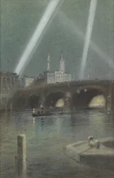 Reflektory wojenne nad London Bridge