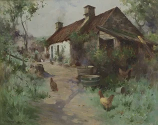 Bothy z drobiem (olej na płótnie)