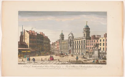 Widok Northumberland House na Charing Cross w Londynie Widok na Northumberland House, Charing Cross itp. (tytuł na obiekcie) Londyn (tytuł serii)