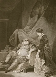 Henryk VIII i Catherine Parr, grawerowane przez George