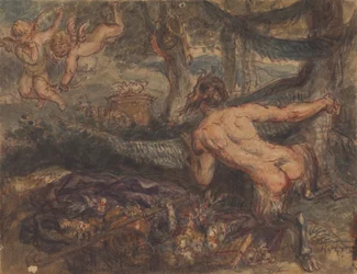 Pan, szpiegostwo, zza drzewa, w Putti, strzelanie strzałami