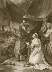 Poddanie Calais, grawerowane przez A. Smitha, ilustracja z „Historii Anglii” Davida Hume