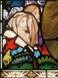 Ye Damned, fragment z Sądu Ostatecznego, ok. 1864 (witraż)