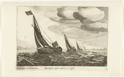 Damloopery Damloopers groot około 16 Last / Damloopers de 16 Tonneaux (tytuł na obiekcie) Hollandse scheepstypen, 1627 (tytuł serii) Różne statki Don ton se sert dans les United Provinces / Ikony różnych holenderskich statków, których użycie dotyczy główni