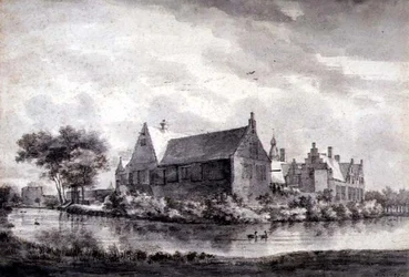 PD.645-1963 Zamek Marquette, Holandia, ok.1646-47 (pranie, kreda, długopis i tusz na papierze)