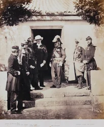 Grupa w kwaterze głównej, z albumu 52 fotografii związanych z wojną krymską, 1855