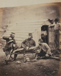 Trudy w obozie, z albumu 52 fotografii związanych z wojną krymską, 1855