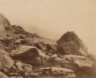 Rocken End podczas sztormu, Isle of Wight, ok. 1853 (zdjęcie)