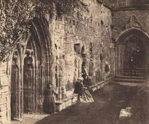 Krużganki, opactwo Tintern, 1854.