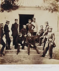 Sztab w kwaterze głównej, z albumu 52 fotografii związanych z wojną krymską, 1855