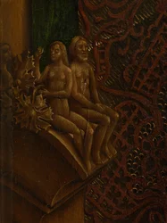 Fragment św. Łukasza rysującego portret Dziewicy (olej na desce)