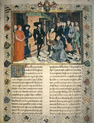 Jean Wauquelin (zm. 1452) przedstawia tłumaczenie kronik Hainaut dla Filipa III Burgundii