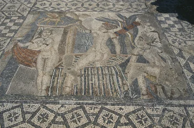Diana i Akteon, z podłogi „Dom Wenus procesji” (mozaika)