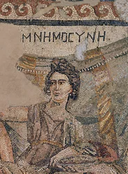 Sympozjum Pogrzebowe, z nekropolii w Antiochii, koniec IV wne (mozaika) (detal z 242530)