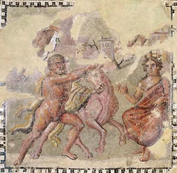 Herakles z bykiem kreteńskim, Ostia (mozaika)