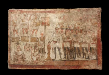 Julius Terentius składający ofiarę, AD 239 (farba na tynku)